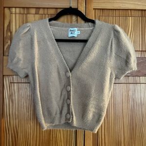 Fuzzy cropped sweater! Super cute for the summer